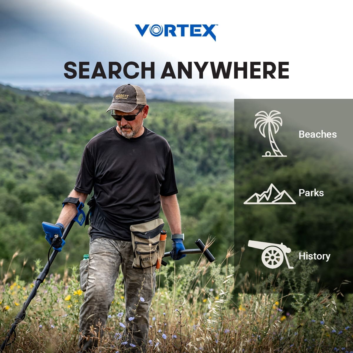 Zonguldak Garrett Vortex VX5 Dedektör - Vortex ekran düzeni, hedef ID okumayı sade tutarak yeni kullanıcıyı hızlandırır.